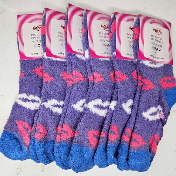 6-Pack Women Fuzzy Slipper Socks Soft Cozy Non-Slip House Grips Socks, Size 9-11 - Picture 2 of 5